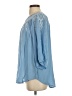 Terre Bleue 100% Rayon Blue 3/4 Sleeve Blouse Size S - photo 5
