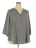 Torrid 100% Polyester Houndstooth Gray 3/4 Sleeve Blouse Size 3X Plus (3) - photo 1