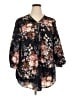 BLOOMCHIC 100% Polyester Floral Black 3/4 Sleeve Blouse Size 26 - photo 1