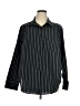 Torrid 100% Cotton Stripes Black Long Sleeve Button-Down Shirt Size 1X Plus (1) - photo 1