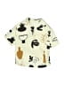 Zara Print Ivory Short Sleeve Button-Down Shirt Size 11 - 12 - photo 1