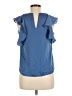 Olivaceous 100% Polyester Blue Short Sleeve Top Size M - photo 2