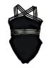 Hilor Stripes Black One Piece Swimsuit Size 14 - photo 1