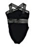 Hilor Stripes Black One Piece Swimsuit Size 14 - photo 2