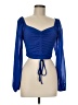 Shein Blue 3/4 Sleeve Blouse Size 6 - photo 1