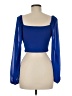 Shein Blue 3/4 Sleeve Blouse Size 6 - photo 2
