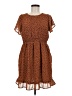 Only 100% Polyester Animal Print Brown Orange Casual Dress Size EU 40 / US 10 - photo 1