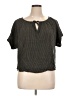 Wrap Brown Short Sleeve Top Size 16 - photo 1