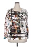 DressBarn 100% Polyester Graphic White Long Sleeve Blouse Size 2X - photo 1