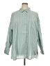 Torrid Stripes Green Teal Long Sleeve Button-Down Shirt Size 2X Plus (2) - photo 1
