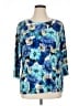 JM Collection Blue 3/4 Sleeve Blouse Size 1X - photo 1