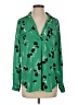 Ann Taylor 100% Polyester Floral Green Long Sleeve Blouse Size XS - photo 1