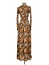 Tanya Taylor 100% Polyester Print Brown Gold Casual Dress Size XS - photo 2