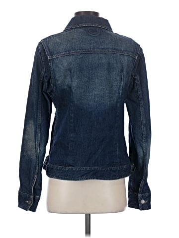 Burberry Pleated Front Denim Jacket  (view 2)