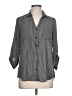 BCX 100% Polyester Stripes Gray 3/4 Sleeve Blouse Size L - photo 1