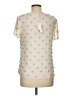 J.Crew Collection 100% Silk Ivory Short Sleeve Silk Top Size 8 - photo 2