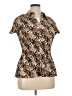 Apt. 9 Animal Print Brown Short Sleeve Blouse Size XL - photo 1