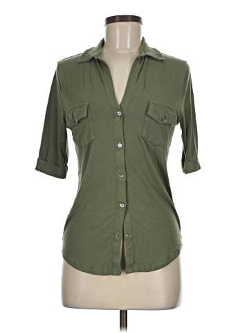 Majestic Filatures 3/4 Sleeve Button-Down Shirt (view 1)