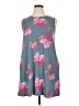 Apt. 9 Floral Teal Casual Dress Size L - photo 1