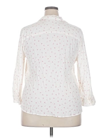 LC Lauren Conrad 3/4 Sleeve Button-Down Shirt (view 2)