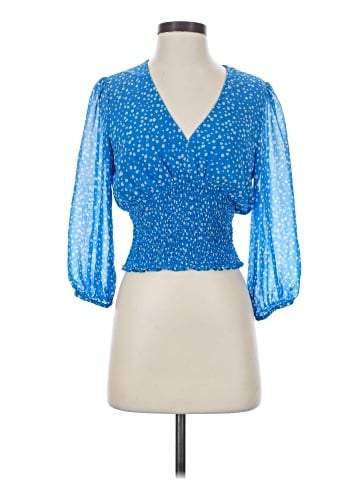 Aqua 3/4 Sleeve Blouse (view 1)