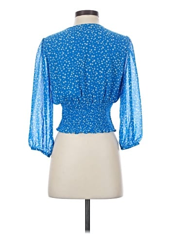 Aqua 3/4 Sleeve Blouse (view 2)