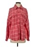 Zara Tweed Checkered-gingham Plaid Pink Red Long Sleeve Button-Down Shirt Size XS - photo 1