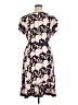 Perceptions Print Pink Casual Dress Size XL - photo 2