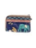 Fossil 100% Leather Print Multi Color Blue Leather Wristlet One size - photo 2