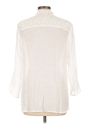 NY Collection 3/4 Sleeve Button-Down Shirt (view 2)