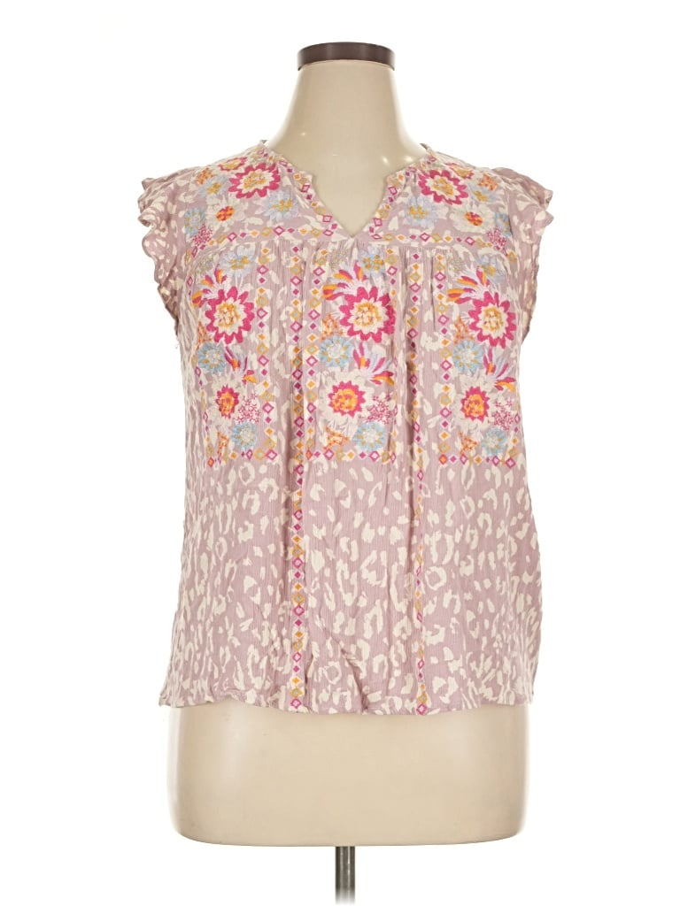 Pre-owned Savanna Jane Sleeveless Blouse In Pink