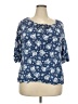 Fred David 100% Rayon Blue 3/4 Sleeve Blouse Size 2X - photo 1