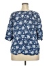 Fred David 100% Rayon Blue 3/4 Sleeve Blouse Size 2X - photo 2