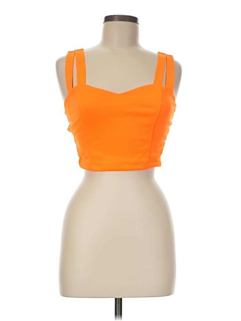 Pre-owned Charlotte Russe Sleeveless Top Orange Sweetheart Neckline Tops