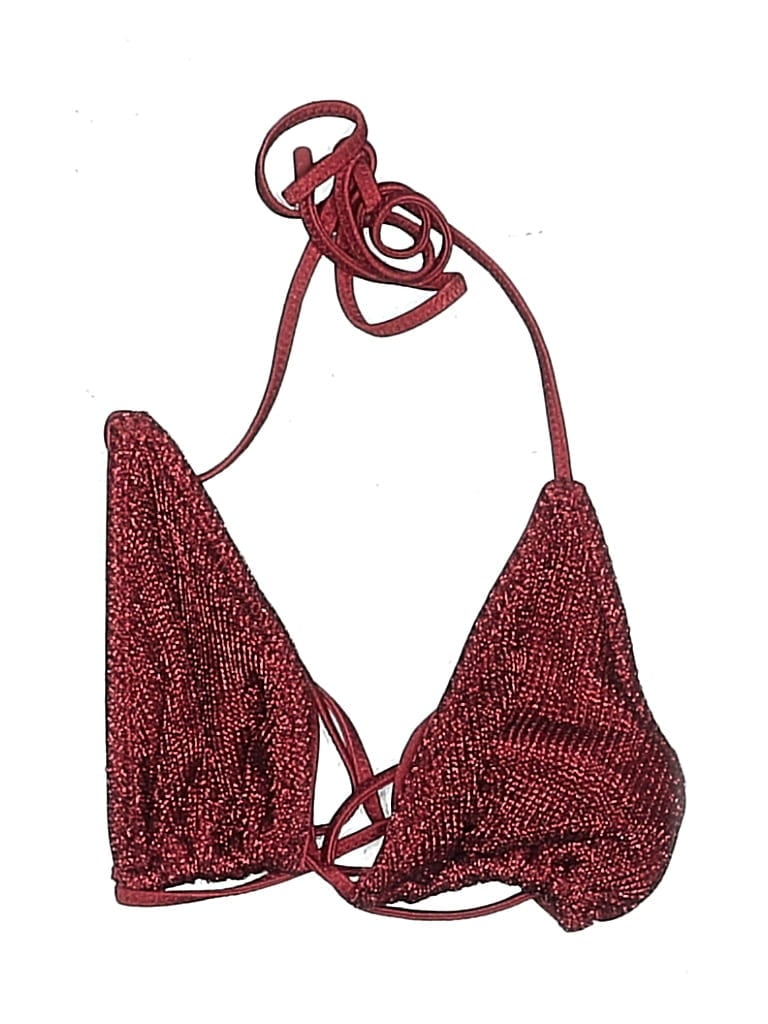 Pre-owned Triangl Swimsuit Top Burgundy Tweed Pattern Swimwear