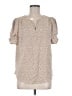 Eliane Rose 100% Polyester Tan Short Sleeve Blouse Size M - photo 1
