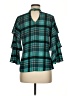 Candie's 100% Polyester Teal 3/4 Sleeve Blouse Size M - photo 2