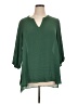 Rose + Olive 100% Polyester Green 3/4 Sleeve Blouse Size 1X - photo 1