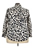 Foxcroft Animal Print Ivory White Long Sleeve Blouse Size 18w - photo 2