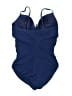 SPANX Solid Blue One Piece Swimsuit Size 14D/DD - photo 2