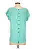 Mine 100% Polyester Teal Short Sleeve Blouse Size S - photo 2