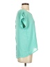 Mine 100% Polyester Teal Short Sleeve Blouse Size S - photo 4
