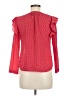 Rebecca Taylor 100% Silk Red Long Sleeve Silk Top Size 4 - photo 2