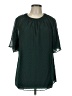 Universal Standard 100% Polyester Green Short Sleeve Blouse Size 12 (XS) - photo 1