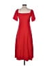 Zara Solid Red Casual Dress Size S - photo 2