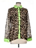 Truth NYC 100% Polyester Animal Print Green Long Sleeve Blouse Size L - photo 1