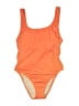 Speedo Color Block Orange One Piece Swimsuit Size 8 - photo 1