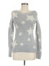 Marled by Reunited 100% Cotton Stars Silver Pullover Sweater Size XS - photo 1