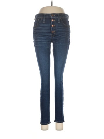 Madewell Petite 9" Mid-Rise Skinny Jeans in Hayes Wash: Button-Front Edition (view 1)