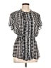 Torrid 100% Polyester Houndstooth Black Short Sleeve Blouse Size Lg Plus (0) - photo 1